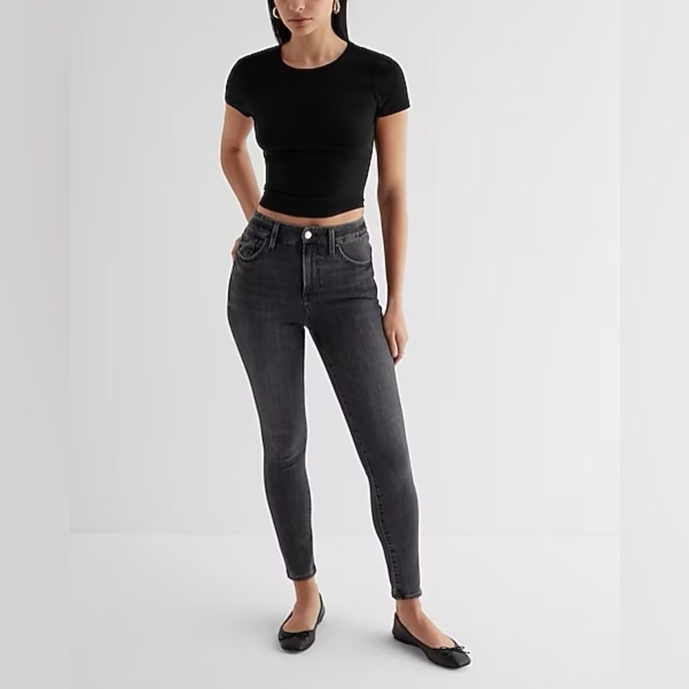 Express Washed Black Jeans Women’s 6 Stone Wash Skinny Color Denim Dark SPring